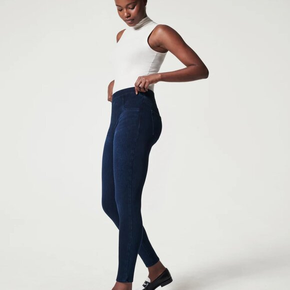 SPANX Jean-ish Ankle Leggings Pull On Shaping Jean Twilight Rinse MEDIUM #20018R - Picture 3 of 15